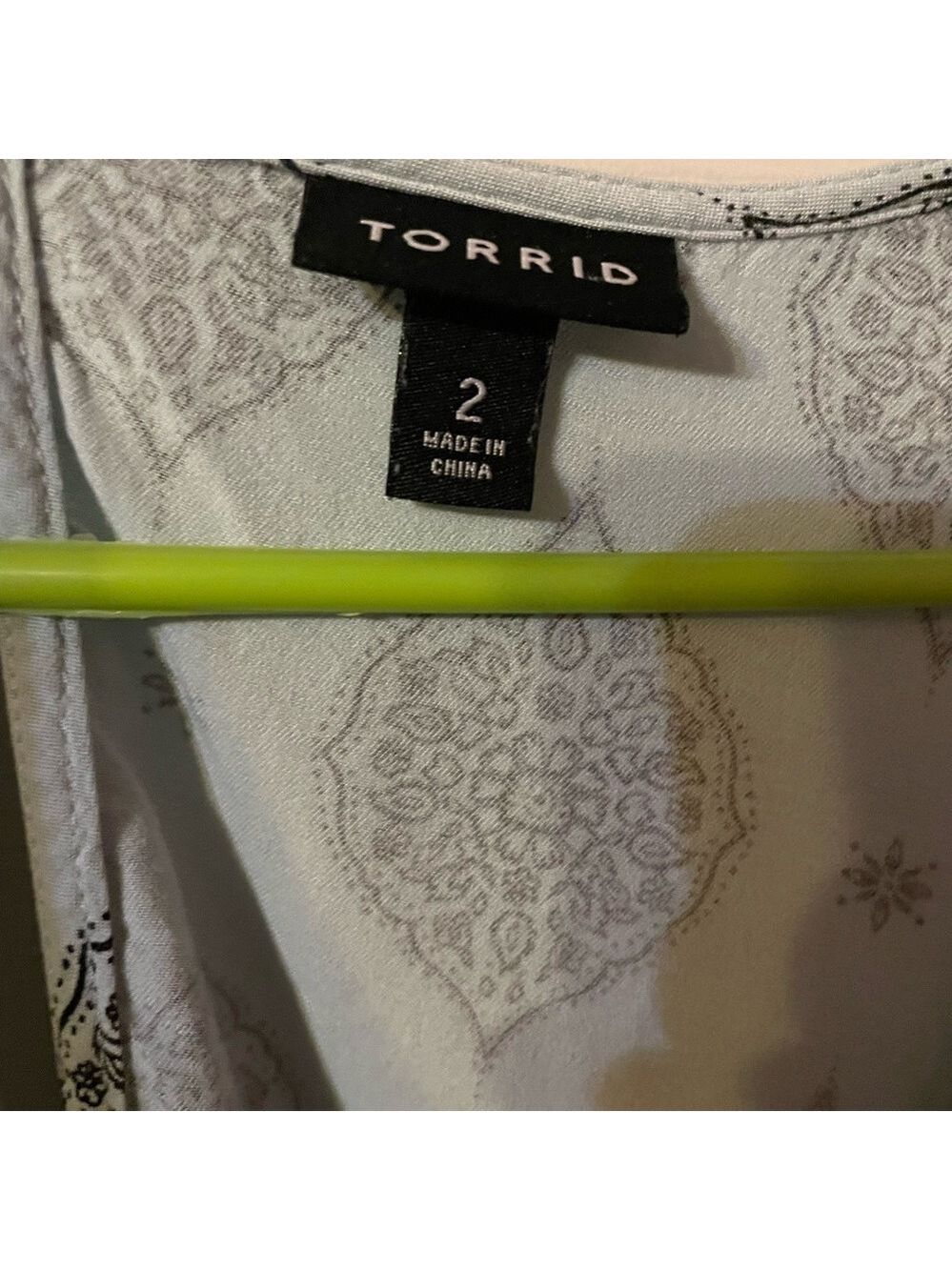 1
Torrid Medallion Print Button Front Skater Dress Mint Green Blue 2X - Picture 4 of 5